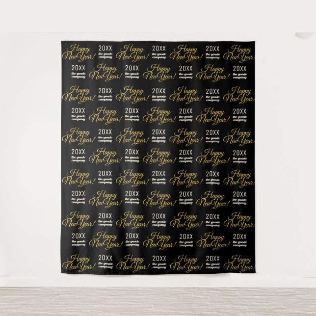 Happy New Year Step and Repetier Party Backdrop Wandteppich (Vorderseite)