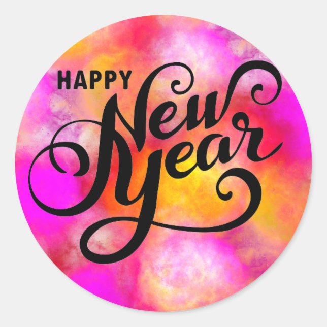 Happy New Year Sticker (Vorderseite)