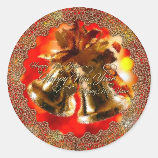 Happy New Year Sticker (Vorderseite)