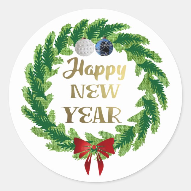 Happy New Year Sticker (Vorderseite)