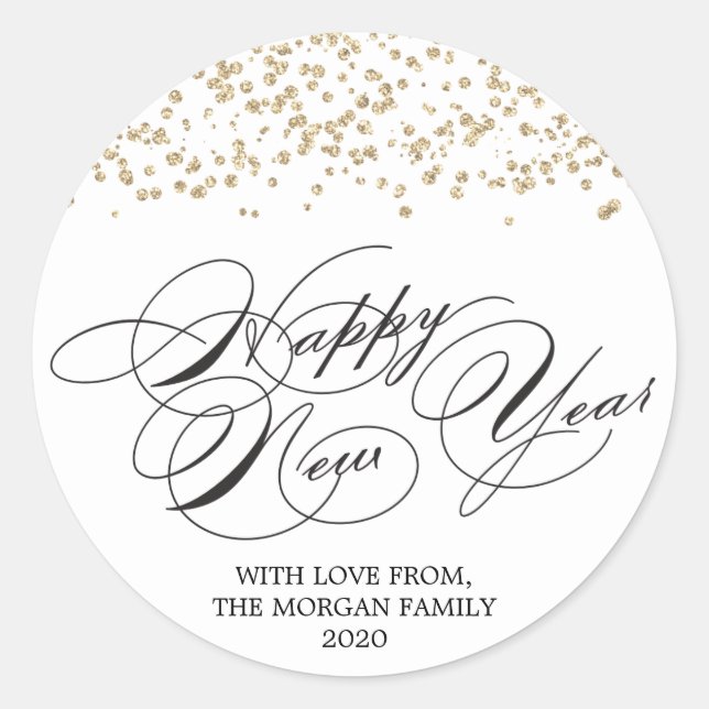 Happy New Year Sticker - Silvester Party (Vorderseite)