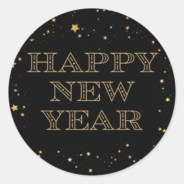 Happy New Year Sticker - Silvester Party (Vorderseite)