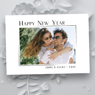 Happy New Year Stylish Modern Minimalistisches Fot Feiertagskarte