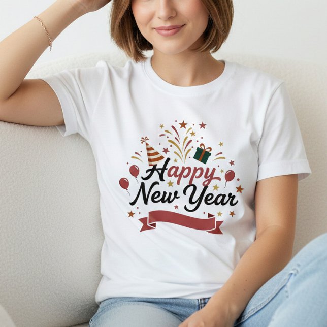 Happy New Year T-Shirt – Elegant Modern Festive  (Von Creator hochgeladen)