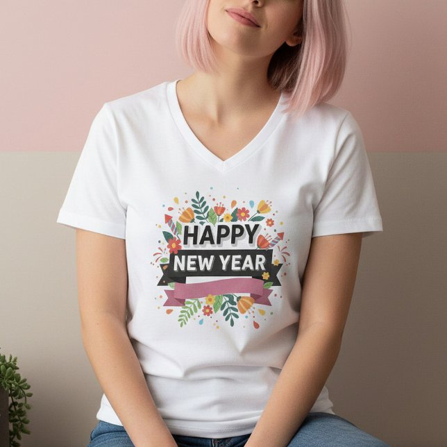 Happy New Year T-Shirt – Elegant Modern Festive  (Von Creator hochgeladen)
