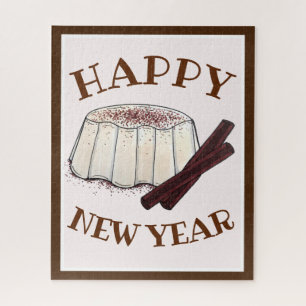 Happy New Year Tembleque Puerto Rico Pudding Puzzle