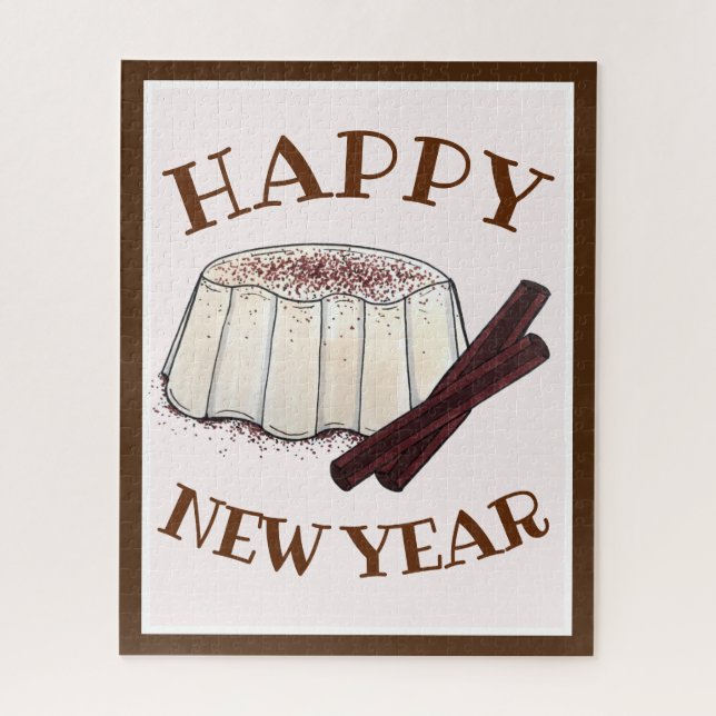 Happy New Year Tembleque Puerto Rico Pudding Puzzle (Vertikal)