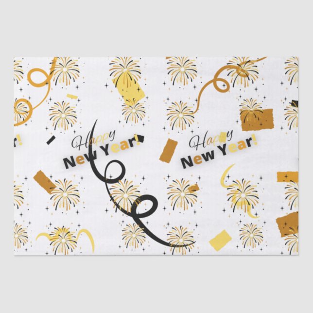 Happy New Year Tissue Paper Seidenpapier (Vorderseite)