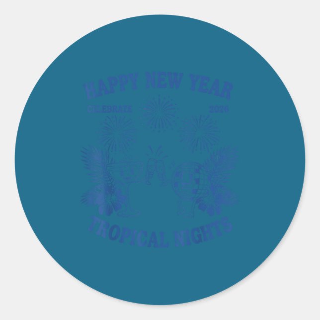 Happy New Year Trocal Nights 2026 Celebration  Runder Aufkleber (Vorderseite)