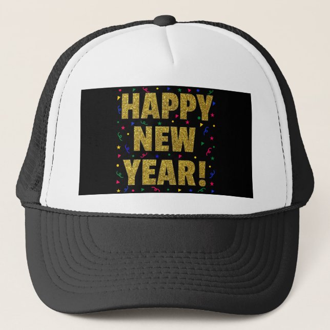 Happy New Year Truckerkappe (Vorderseite)