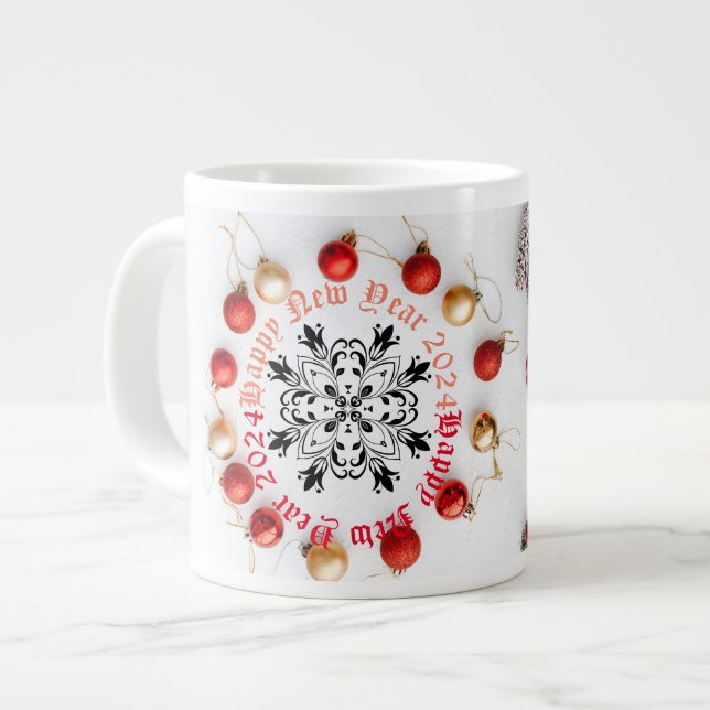 Happy New year Two-Tone white Coffee Tasse (Vorderseite Links)