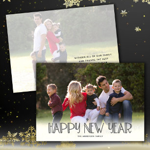 Happy New Year Typografy 2 Foto Feiertagskarte