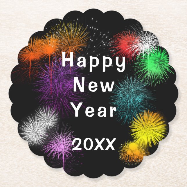 Happy New Year Untersetzer (Vorderseite)