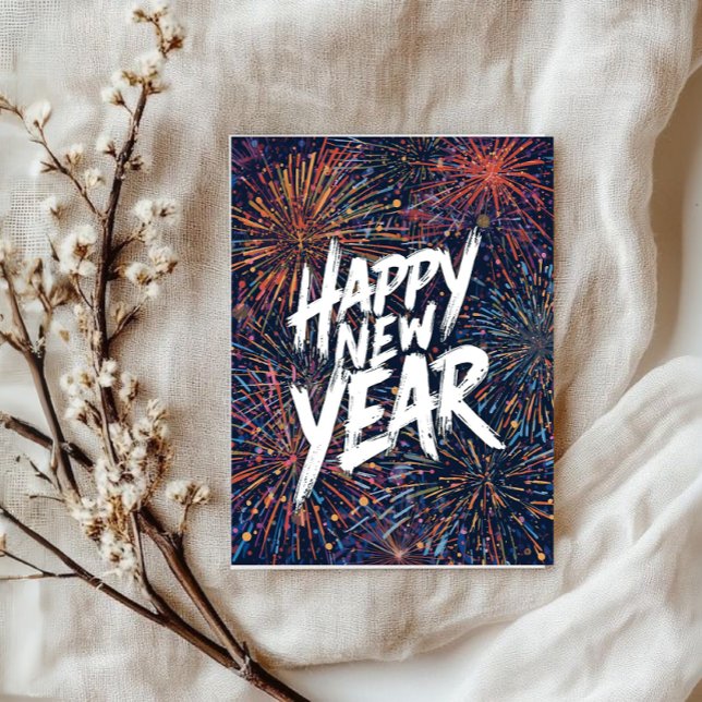 Happy New year vibrant elegant  Card Karte (Von Creator hochgeladen)