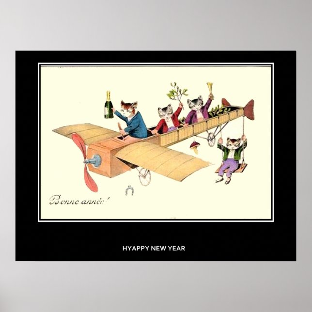 HAPPY NEW YEAR Vintage Poster (Vorne)