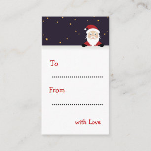 Happy New Year Weihnachtsmann Geschenkmarken Visitenkarte