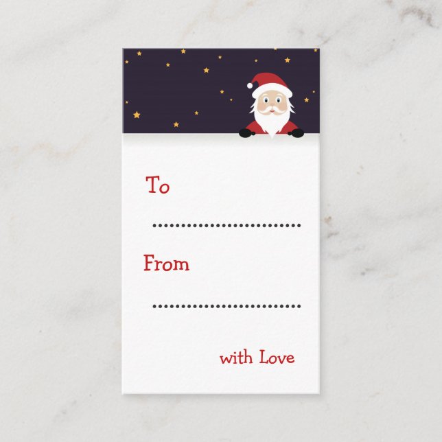 Happy New Year Weihnachtsmann Geschenkmarken Visitenkarte (Vorderseite)