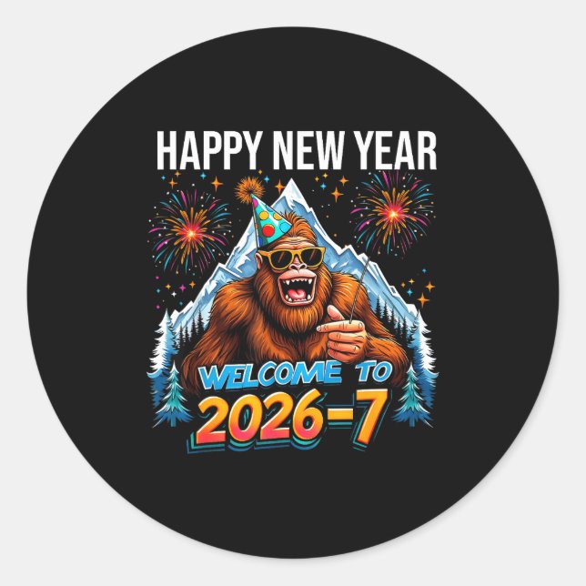 Happy New Year Welcome To 2026-7 Funny Meme 67 Big Runder Aufkleber (Vorderseite)