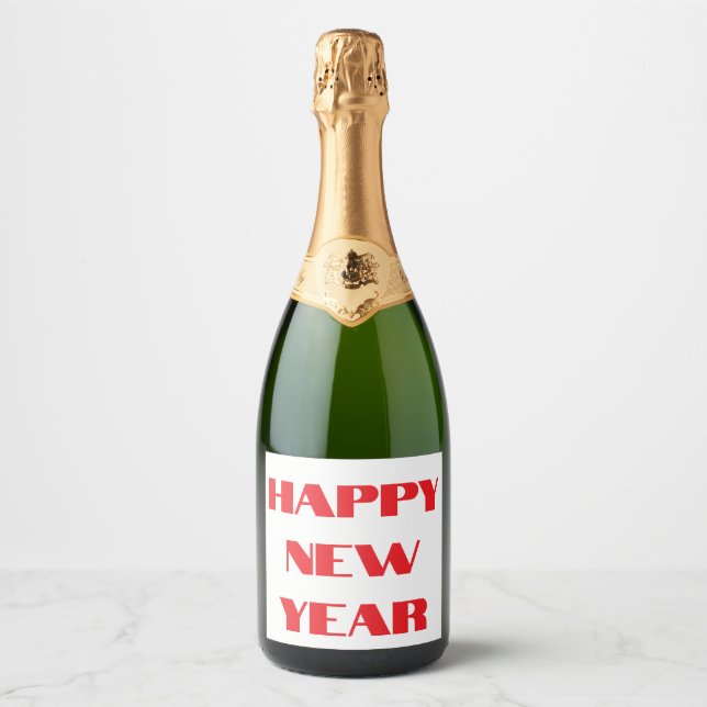 HAPPY NEW YEAR WINE CHAMPANGE LABEL (Vorderseite)