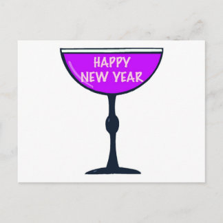 Happy New Year Wine Feiertagspostkarte