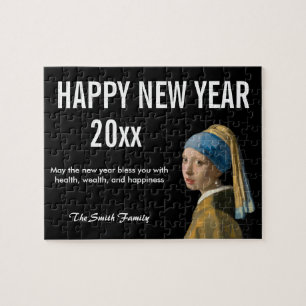 Happy New Year with Girl with a Pearl Earring Puzzle