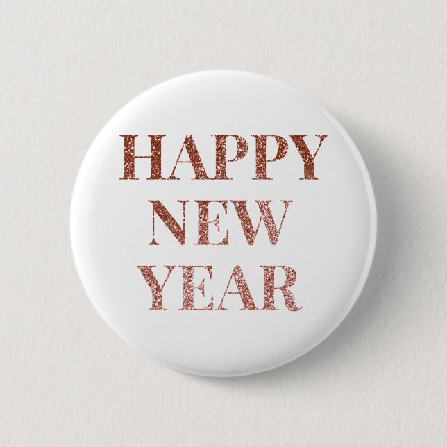 Happy new year word art typography button (Vorderseite)