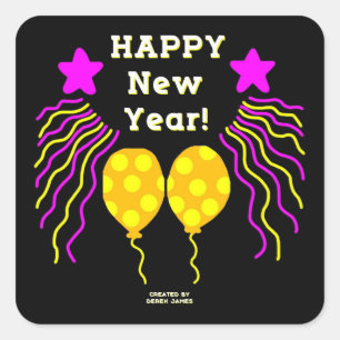 Happy New Year wünscht Square Sticker