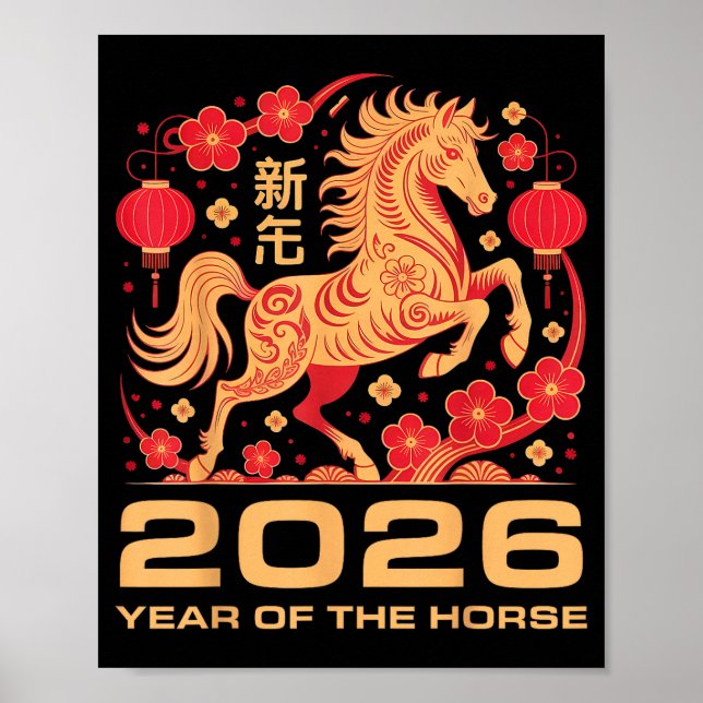 Happy New Year-year Of The Horse Chinese New-year  Poster (Vorne)