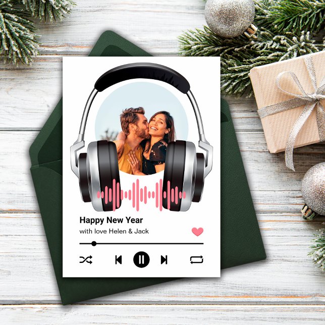 Happy New Year Your Lieblings Song Grußkarte Ankündigung (Von Creator hochgeladen)