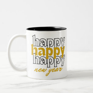Happy New Year Zweifarbige Tasse