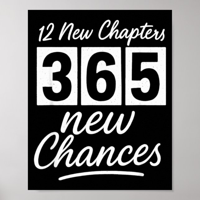 Happy New Years 12 New Chapters 365 New Chances Ne Poster (Vorne)