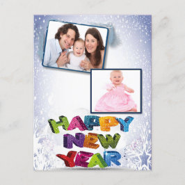 Happy New Year's Add Your Fotos Postcard Feiertagspostkarte
