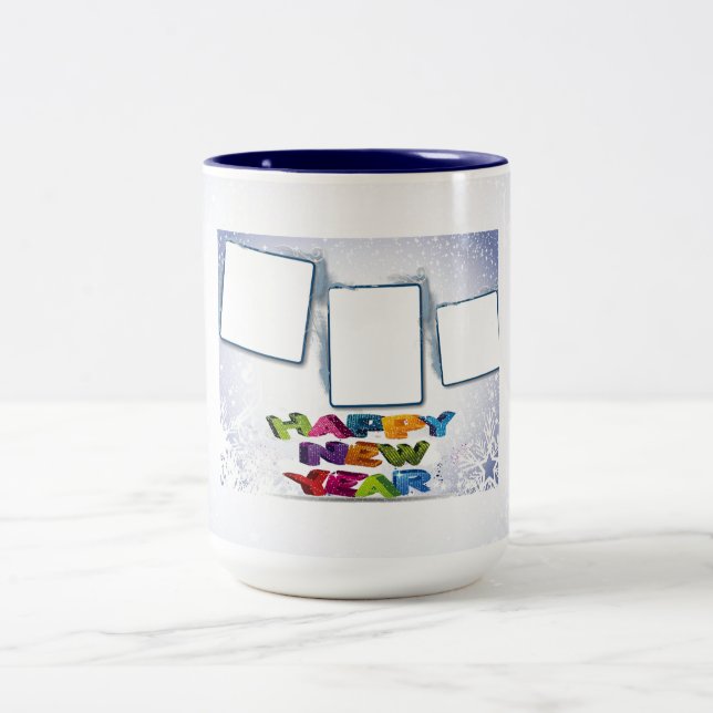 Happy New Year's Add Your Fotos Tasse (Mittel)