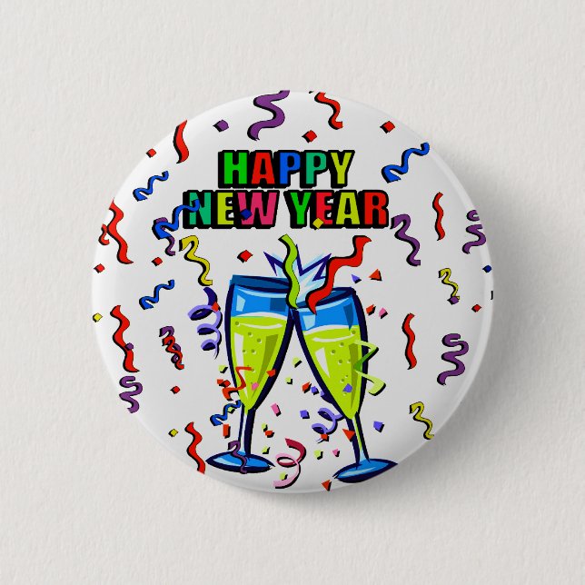Happy New Year's Day_ Button_by Elenne Button (Vorderseite)