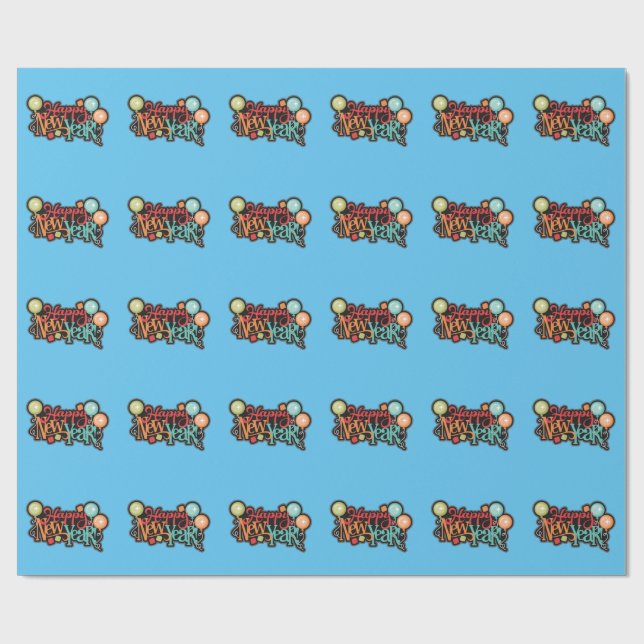 Happy New Years Geschenkpapier (Flach)
