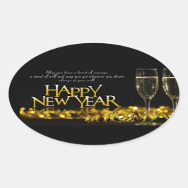 Happy New Years Oval Sticker