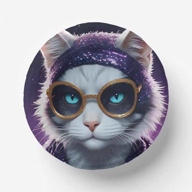 Happy New Year's Party - Cat in Disguise Pappteller (Vorderseite)