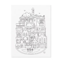 Happy New Zuhause Color in Postcard