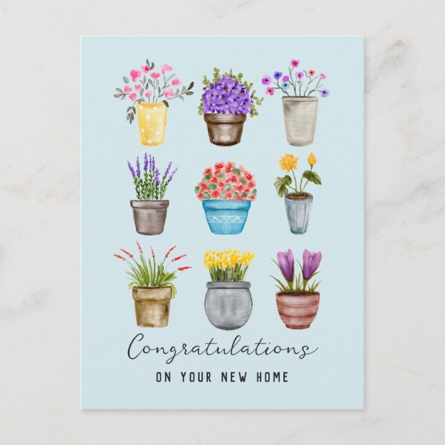 Happy New Zuhause Housewarming Herzlichen Glückwun Postkarte (Vorderseite)