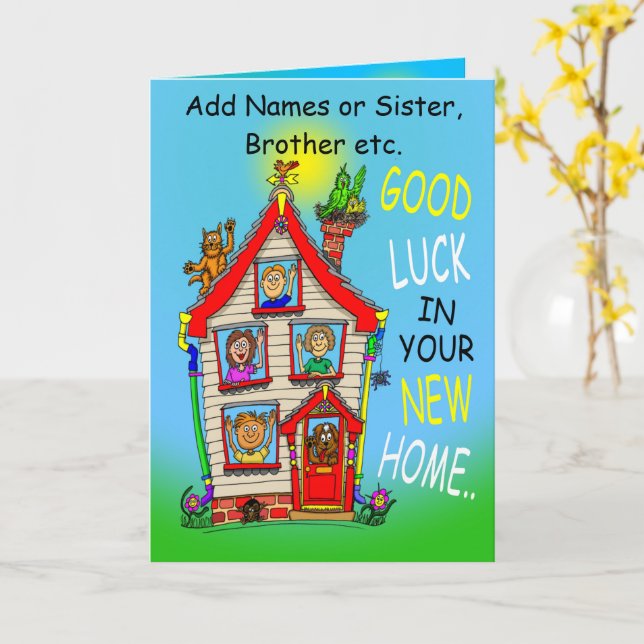 Happy New Zuhause Karte (Gelbe Blume)