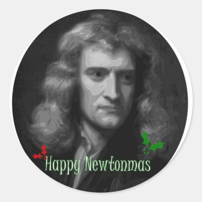 Happy Newtonmas! Runder Aufkleber (Vorderseite)