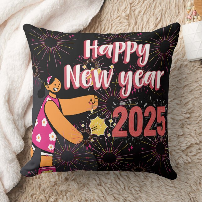 Happy Newyear 2025 Kissen (Decke)