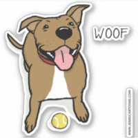 Happy Niedlich Big Brown Cartoon Dog mit Ball Woof