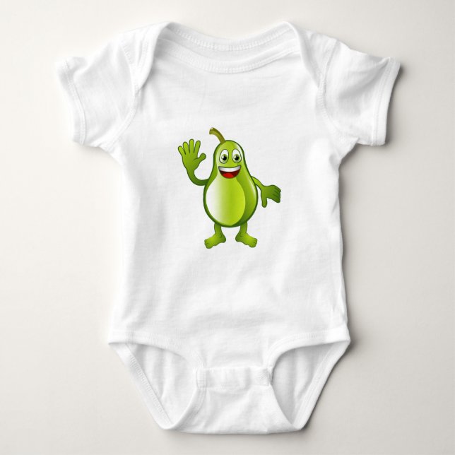 Happy niedlich Birn-Fruchtcharakter Baby Strampler (Vorderseite)