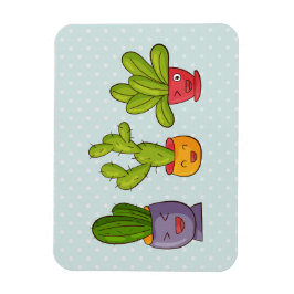 Happy Niedlich Cactus in Blume Pots Fun Illustrati Magnet