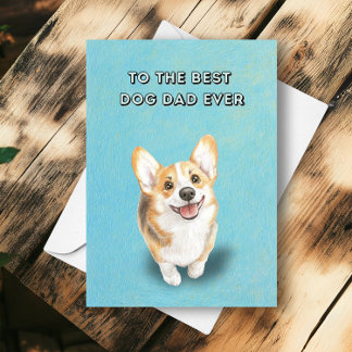 Happy Niedlich Corgi Bester Hund Vater je Vatertag Karte