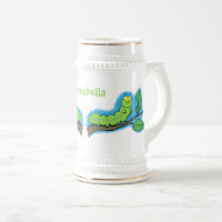 Happy niedlich Green Raupe Cartoon Illustration