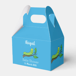 Happy niedlich Green Raupe Cartoon Illustration Geschenkschachtel