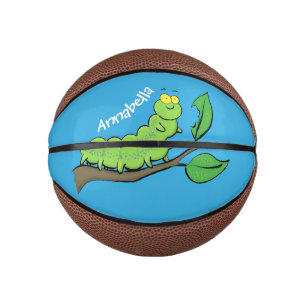 Happy niedlich Green Raupe Cartoon Illustration Mini Basketball