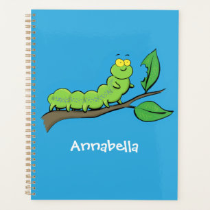 Happy niedlich Green Raupe Cartoon Illustration Planer